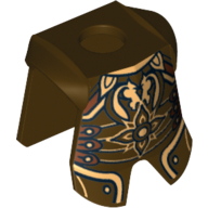 Lego Minifig Neckwear Armor Breastplate with Leg Protection, LotR King Theoden Print / Dark Brown