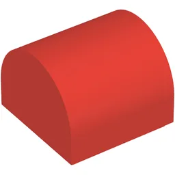 Brick Curved 1 x 1 x 2/3 Double Curved Top, No Studs / Red