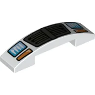 Brick Curved 4 x 1 Double, No Studs with Car Front, Bumper, Headlights, Grill / White