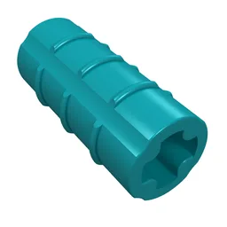 Technic Axle Connector Ridged [with x Hole x Orientation] / Dark Turquoise