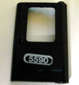 Lego Door 1 x 4 x 5 Train Right, Thin Support at Bottom with White '5590' Pattern (Sticker) - Set 5590