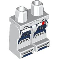Lego Hips and White Legs with Dark Blue/Black Iron Legion Armor print / White