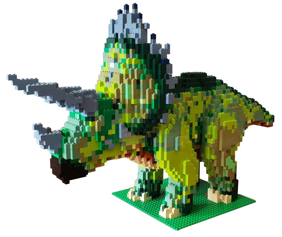 Lego Triceratops Dinosaur Sculpture