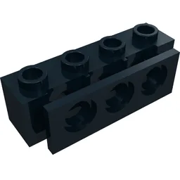 Technic Brick 1 x 4 with Bumper Holder / Black