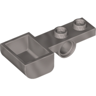 Lego Launcher, 1 x 4 with 1 x 2 Plate with Pin Hole and Bucket (Catapult) / Flat Silver