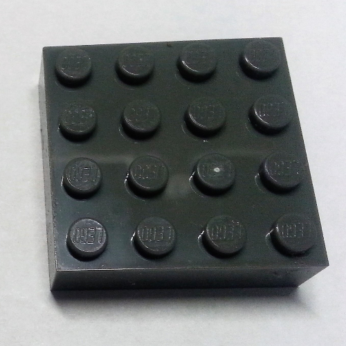 Lego Brick Magnet, 4 x 4 / Dark Bluish Gray