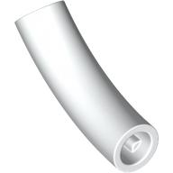 Lego Brick Round 1 x 1 D. Tube with 45° Elbow and Axle Holes (Crossholes) at Each End / White