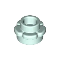 Plant, Flower, Plate Round 1 x 1 with 5 Petals / Light Aqua