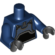 Lego Torso Kendo Armor, Black with Belt Print, Dark Blue Arms, Black Hands / Dark Blue