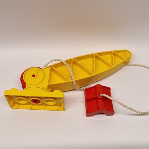 Lego Duplo Turntable Base, 2 x 4 Plate with Crane Arm, Winch, & Short Claw / Yellow