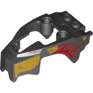 Fairing, Fly Wheel, Lion Shape with Gold Armor and Red Flames Print / Black