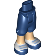 Lego Minidoll Hips and Cropped Trousers with Light Nougat Legs and White Deck Shoes Print / Dark Blue