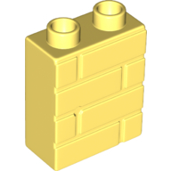 Lego Duplo Brick 1 x 2 x 2 Brick Effect / Bright Light Yellow