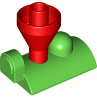 Lego Duplo Train Steam Engine Funnel Top, Red Top / Bright Green