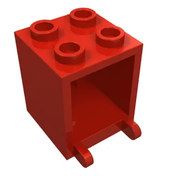 Box 2 x 2 x 2 [Hollow Studs] / Red