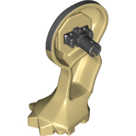 Lego Animal Body Part, Dinosaur, Triceratops Leg, Right, Front, with Pin, Dark Bluish Grey Print / Tan