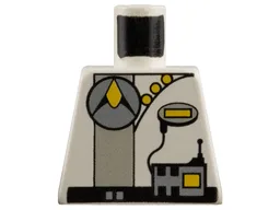 Torso Space Exploriens Silver Circle Logo and Radio, Light Gray Stripe, Yellow Buttons, Black Belt Pattern