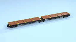 12-Wheel Container Wagon (brown, 8 studs wide)