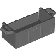Lego Treasure Chest Bottom with Rear Slots, with Groove / Dark Bluish Gray