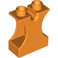 Lego Duplo Brick 1 x 2 x 2 with Side Cutouts and Channel in Top / Orange