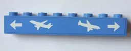 Brick 1 x 8 with Arrows and Airplanes Pattern (Sticker) - Set 3182