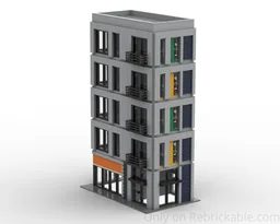 Apartment building in grey tiles
