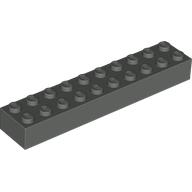 Lego Brick 2 x 10 / Dark Gray