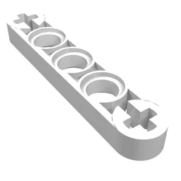 Technic Beam 1 x 5 Thin with Axle Holes on Ends / White