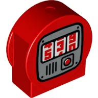 Duplo Brick 1 x 3 x 2 Round Top Cut Away Sides with Fuel Pump Print