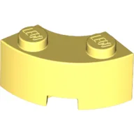 Brick Round Corner 2 x 2 Macaroni with Stud Notch and Reinforced Underside [New Style] / Bright Light Yellow