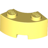 Lego Brick Round Corner 2 x 2 Macaroni with Stud Notch and Reinforced Underside [New Style] / Bright Light Yellow