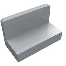 Panel 1 x 2 x 1 [Rounded Corners] / Light Bluish Gray