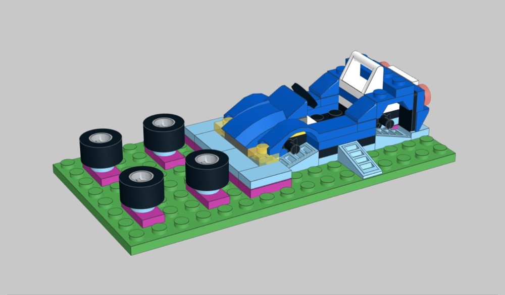Lego Frame Rack for 30349-1 Sports Car-Blue