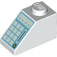 Brick Sloped 45° 2 x 1 with Bottom Pin, and Buttons and Screen with "_ _ _ _" Print