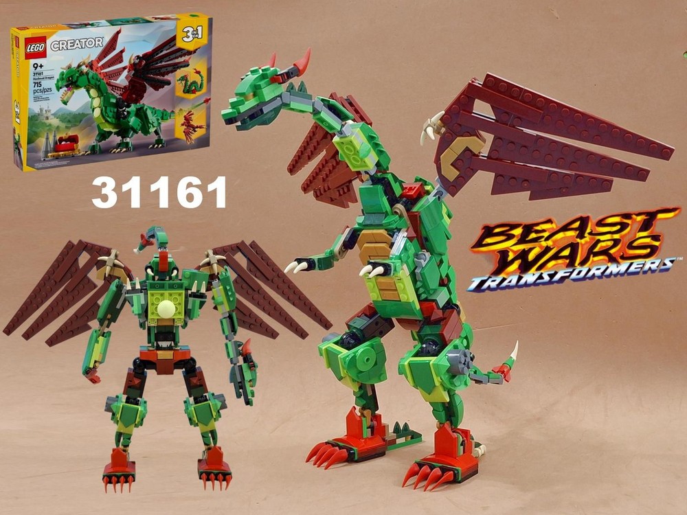 Lego Transformer Megatron Dragon (Beast Wars) , LEGO 31161 alternate built / Medieval Dragon