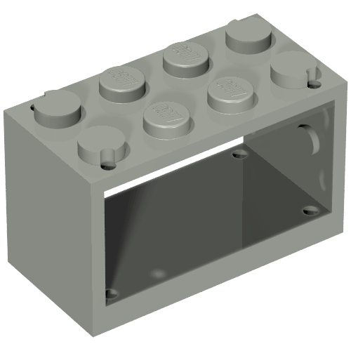 Lego String Reel 2 x 4 x 2 Holder With Closed Studs / Light Gray