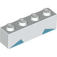 Lego Brick 1 x 4 with Tuxedo print / White