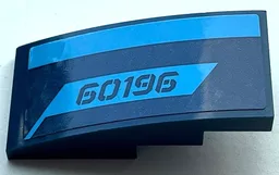 Slope, Curved 4 x 2 with '60196' and Dark Azure Stripes Pattern Model Left Side (Sticker) - Set 60196