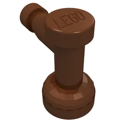Tap 1 x 1 without Hole in Spout / Reddish Brown