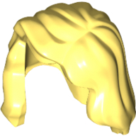 Lego Hair Mid-Length with Part over Front of Right Shoulder / Bright Light Yellow