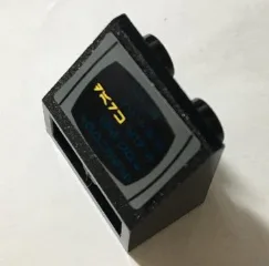 Slope, Inverted 45 2 x 2 with Flat Bottom Pin with Aurebesh Characters 'DARK' Pattern (Sticker) - Set 10212
