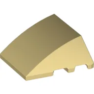 Brick Wedged, Curved 4 x 3 No Studs [Plain] / Tan