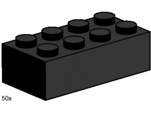 Lego 2 x 4 Black Bricks