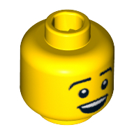 Lego Minifig Head Diver, Eyebrows, Open Mouth Smile Print / Yellow