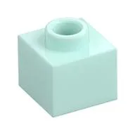 Plate 1 x 1 x 2/3 with Open Stud / Light Aqua