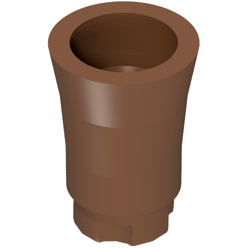 Lego Plant, Palm Tree Trunk - Short Connector, Axle Hole with 2 Inside Prongs / Reddish Brown