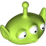 Minifig Head Special, Alien with Antenna and Three Eyes Print (Toy Story Alien) / Lime
