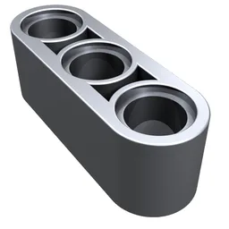 Technic Beam 1 x 3 Thick / Metallic Silver