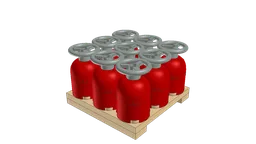 Pallet with Red Gastanks