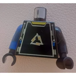 Torso, Odd Arms, Alpha Team Arctic Logo, Zippers and Blue Tabs Print, Left Black Arm, Right Blue Arm, Black Hands / Black